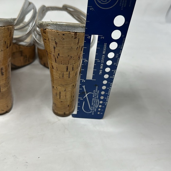 Dior Metallic Silver Wedge Platform Slide Sandals Size 39 - Picture 7 of 15